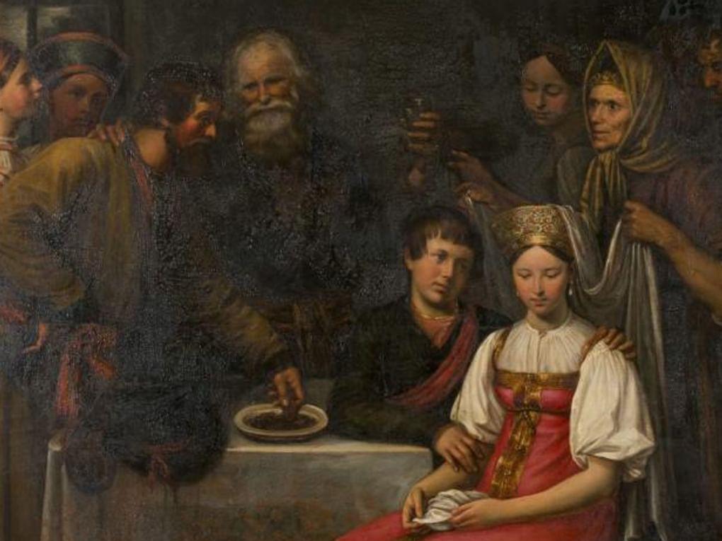 Михаил Теребенев. Русская крестьянская свадьба (фрагмент). 1814–1815. Государственный музей-заповедник «Павловск», Санкт-Петербург