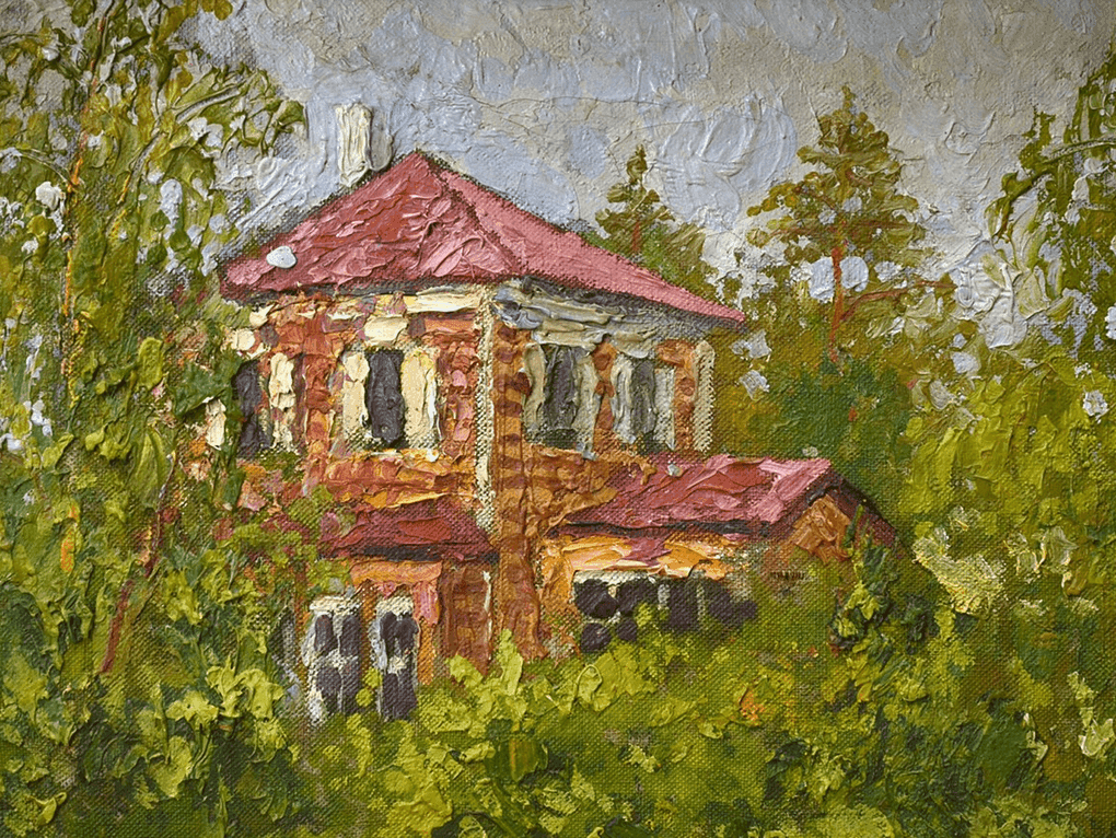 Дмитрий Панин. Домик в поселке Сокол. Москва (фрагмент). 1940. Музей-усадьба народного художника СССР А.М. Герасимова, Мичуринск, Тамбовская область