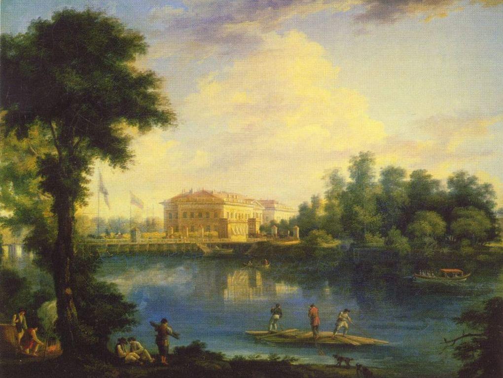 Семен Щедрин. Вид на Каменноостровский дворец (фрагмент). 1804. Государственная Третьяковская галерея, Москва
