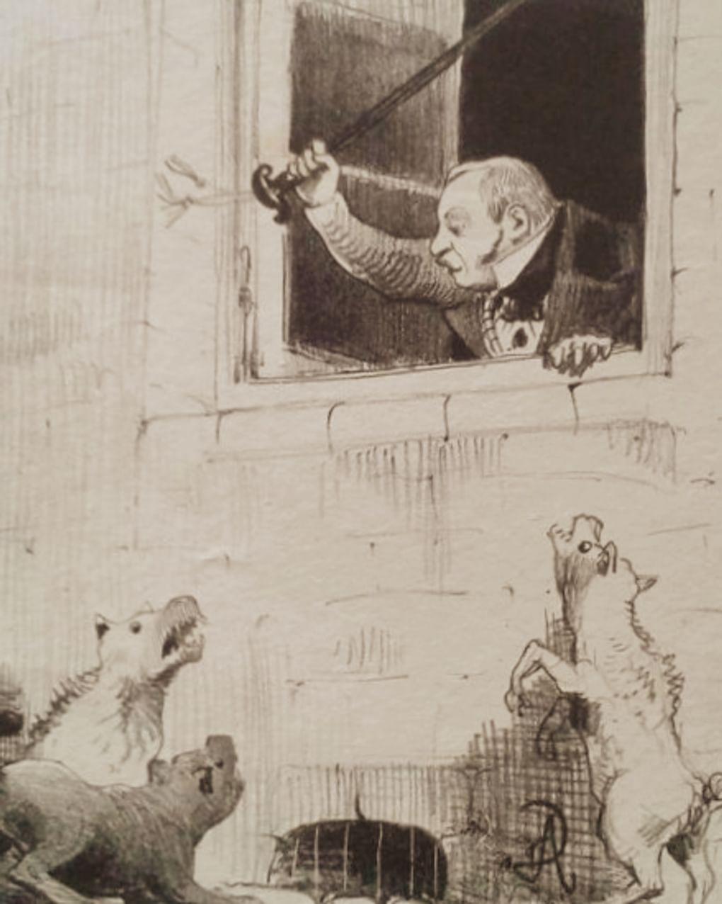 Неизвестный художник. Карикатура на Фаддея Булгарина. 1840–1850-е. Государственный музей А.С. Пушкина, Москва