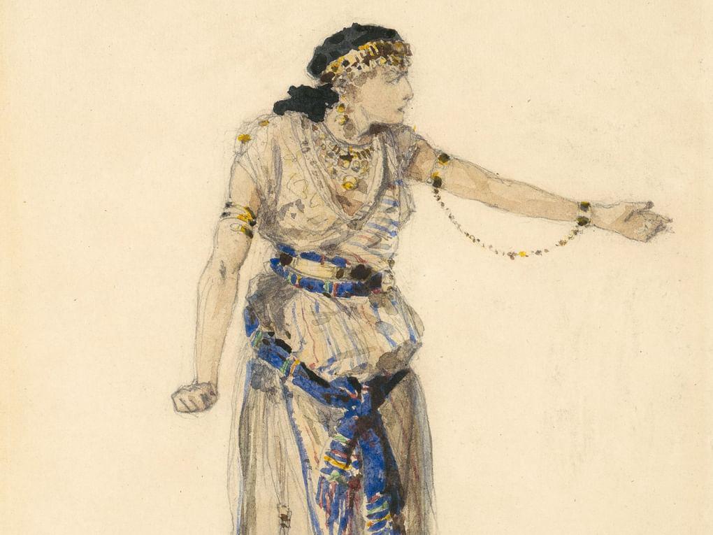 Василий Поленов. Лезбия (фрагмент). Эскиз костюма к спектаклю Аполлона Майкова «Два мира». 1879. Государственный историко-художественный и литературный Музей-заповедник «Абрамцево», Московская область