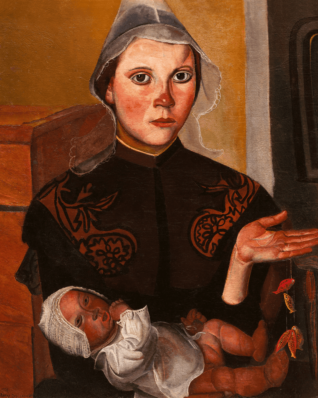 Борис Григорьев. Бретонская рыбачка с ребенком (Ле Пулиген). 1923. Частное собрание