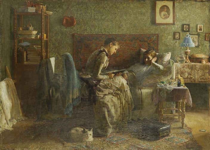 Иван Горохов. У постели выздоравливающей. 1886. Национальный музей Республики Бурятия, Улан-Удэ