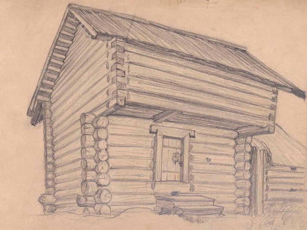 Софья Просвиркина. Житница в деревне Кудашихе Нижегородской губернии Городецкого уезда (фрагмент). 1925. Государственный исторический музей, Москва