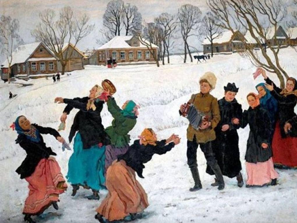 Константин Юон. Пляска свах (фрагмент). 1912. Частное собрание