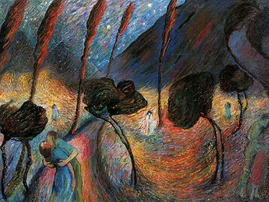 Марианна Веревкина. Любовный вихрь (фрагмент). 1917. Частное собрание