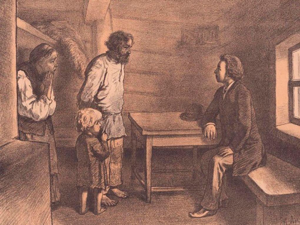 Неизвестный художник с оригинала Александра Лебедева. Утро помещика (фрагмент). 1892. Государственный исторический музей, Москва