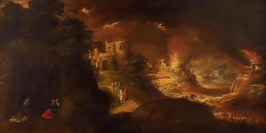 Основное изображение для события «Пейзаж со сценами бегства семьи Лота из Содома» — выставка одной картины