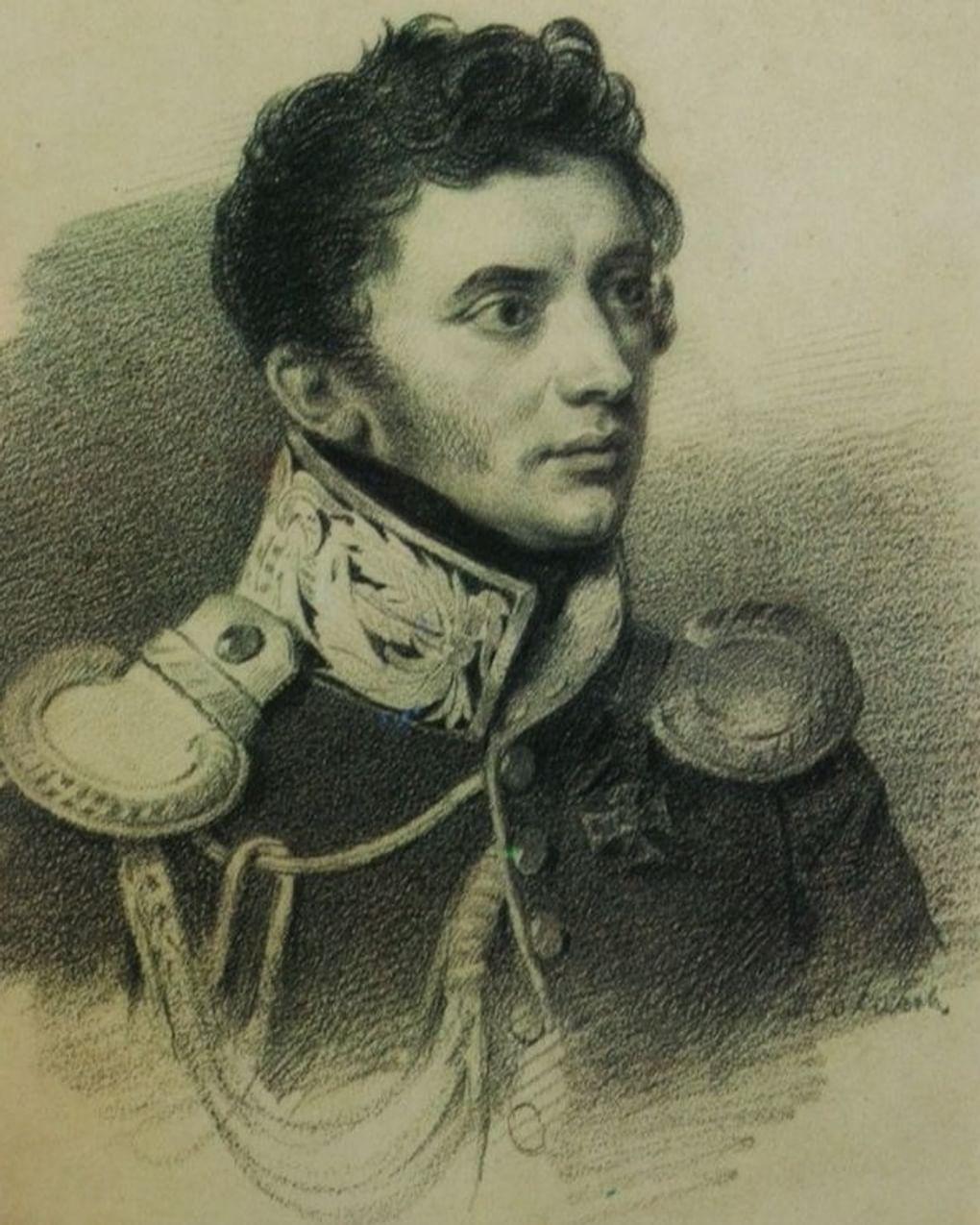 Петр Соколов. Портрет Никиты Муравьева (фрагмент). 1824. Всероссийский музей А.С. Пушкина, Санкт-Петербург