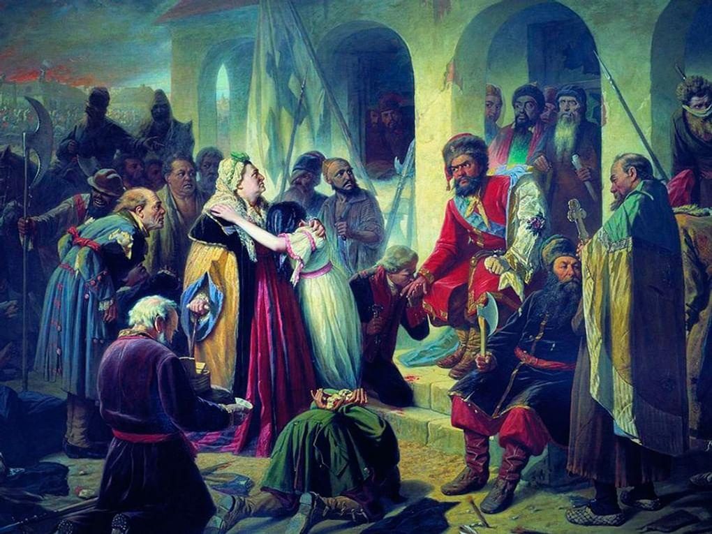 Василий Перов. Суд Пугачева. 1-я половина 1879. Государственный Русский музей, Санкт-Петербург