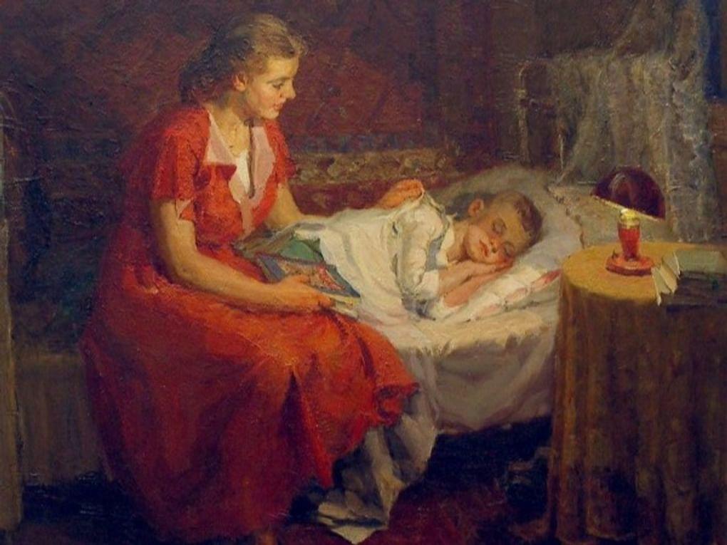 Борис Чередин. Уснул. 1957. Вологодская областная картинная галерея, Вологда