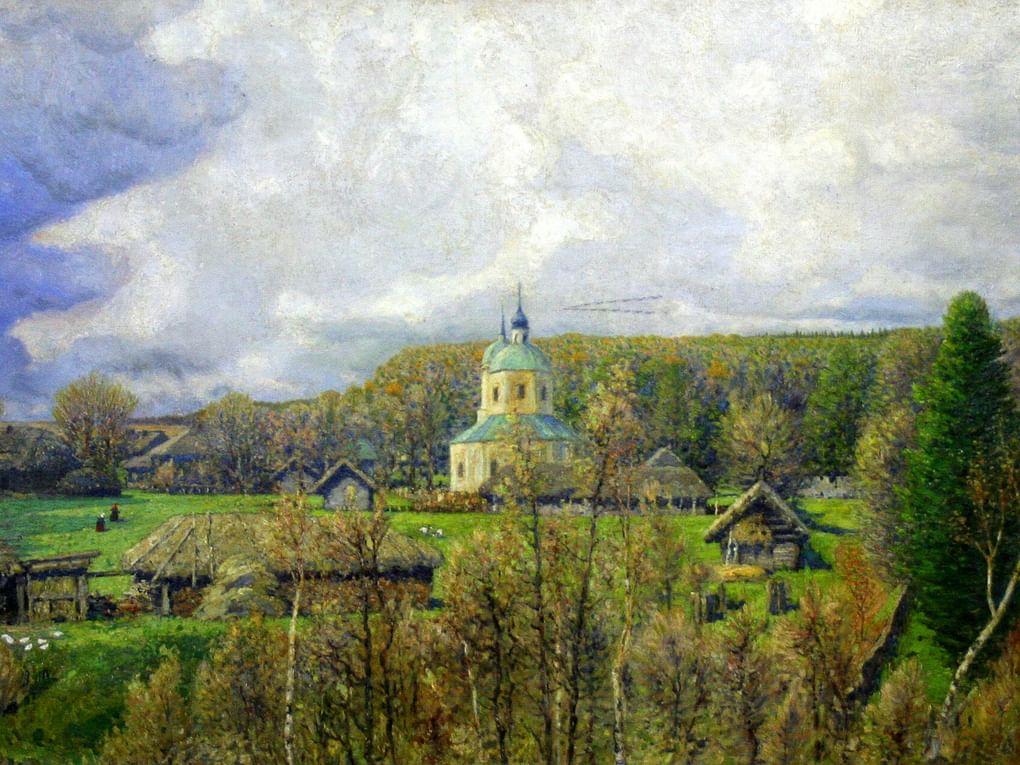 Исаак Бродский. Деревня Софиевка (фрагмент). 1902. Шебекинский историко-художественный музей, Шебекино, Белгородская область