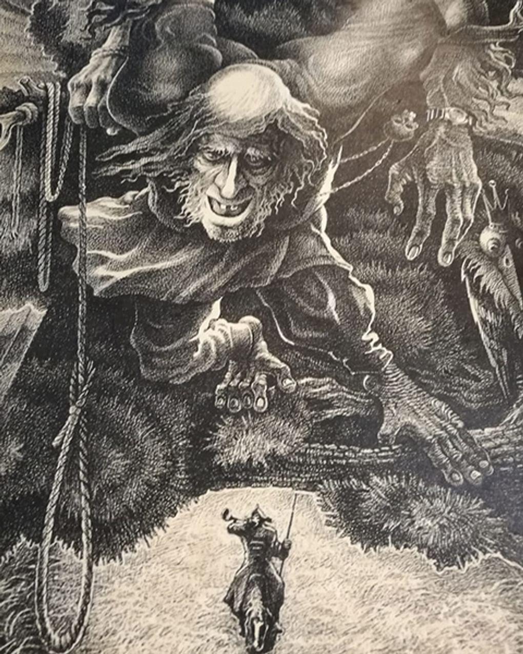 Александр Аникеев. Соловей-разбойник. Из цикла «Чертовщина» (фрагмент). 1985–1986. Лискинский историко-краеведческий музей, Лиски, Воронежская область