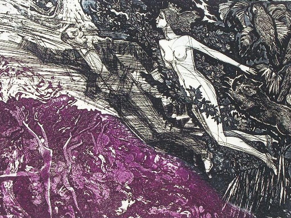 Андрей Харшак. Полет (фрагмент). Иллюстрация к роману Михаила Булгакова «Мастер и Маргарита». 1987. Вологодская областная картинная галерея, Вологда