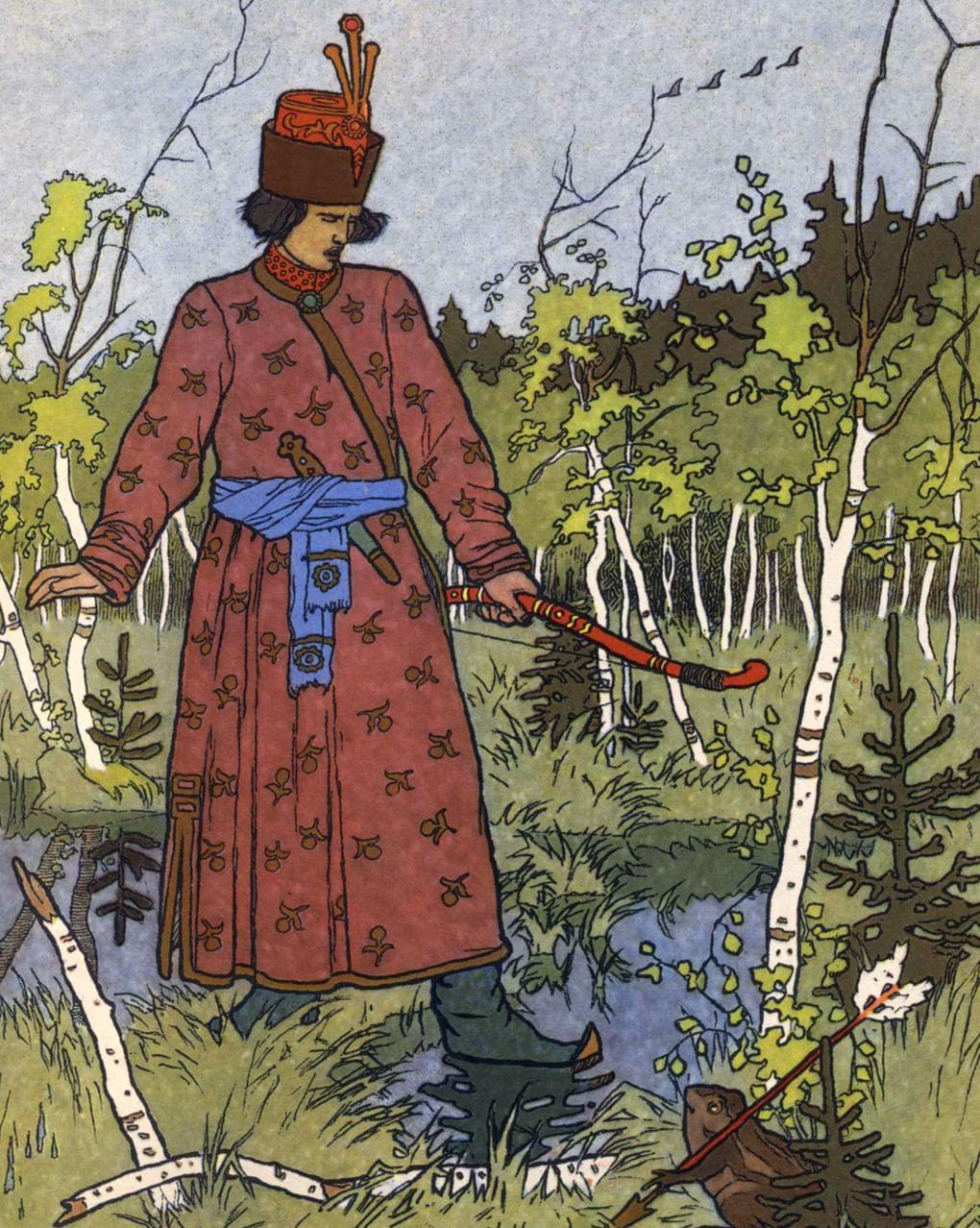 Иван Билибин. Иллюстрация к русской народной сказке «Царевна-лягушка» (фрагмент). Санкт-Петербург: Экспедиция заготовления государственных бумаг, 1901