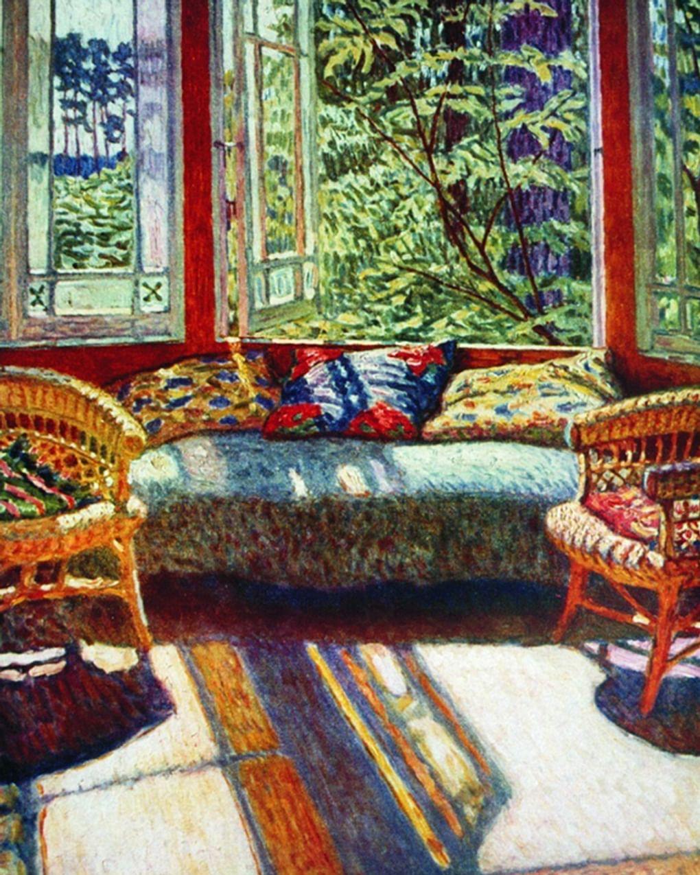 Николай Богданов-Бельский. Солнечное утро (фрагмент). 1935. Местонахождение неизвестно