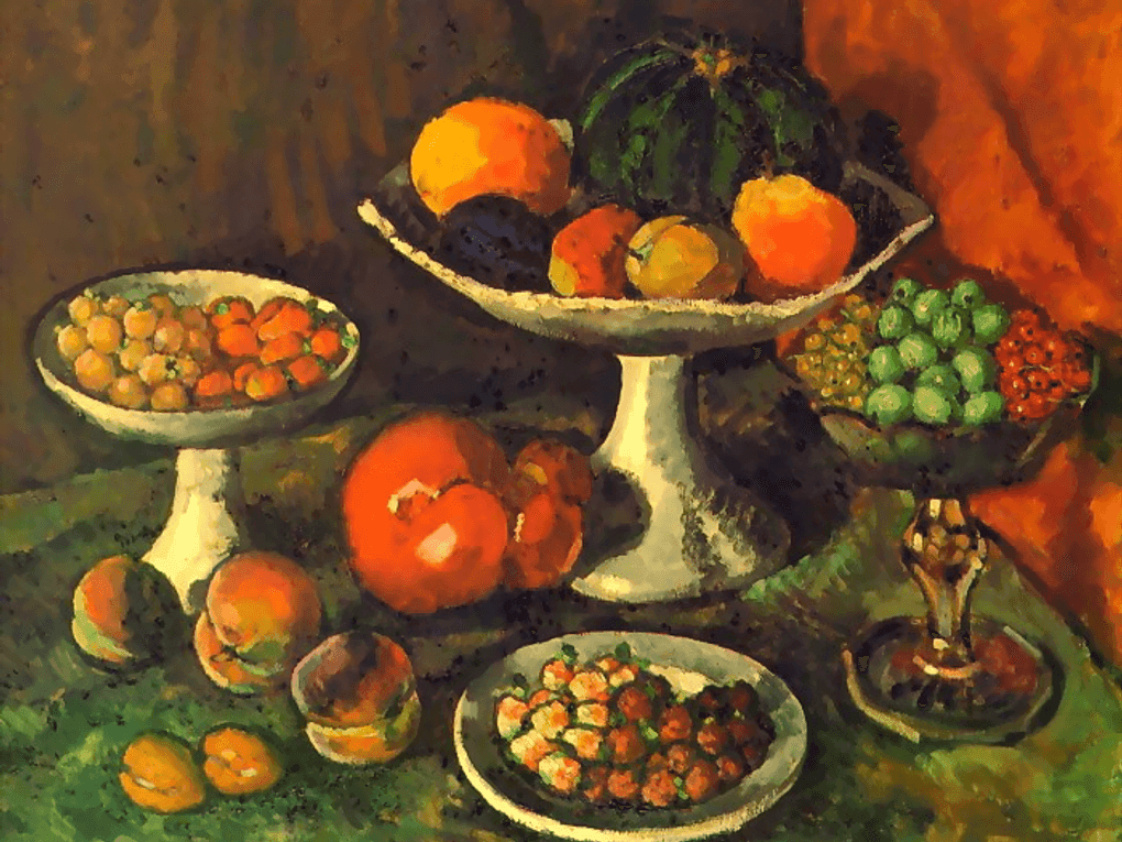Илья Машков. Фрукты и ягоды (фрагмент). 1916. Частное собрание