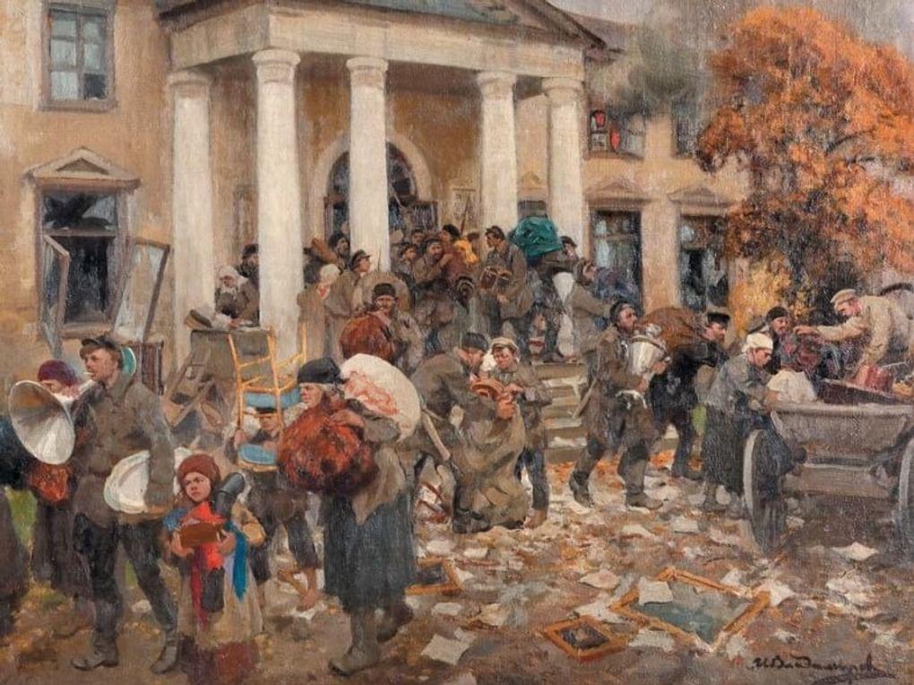 Иван Владимиров. Разгром помещичьей усадьбы. 1926. Музей современной истории России, Москва