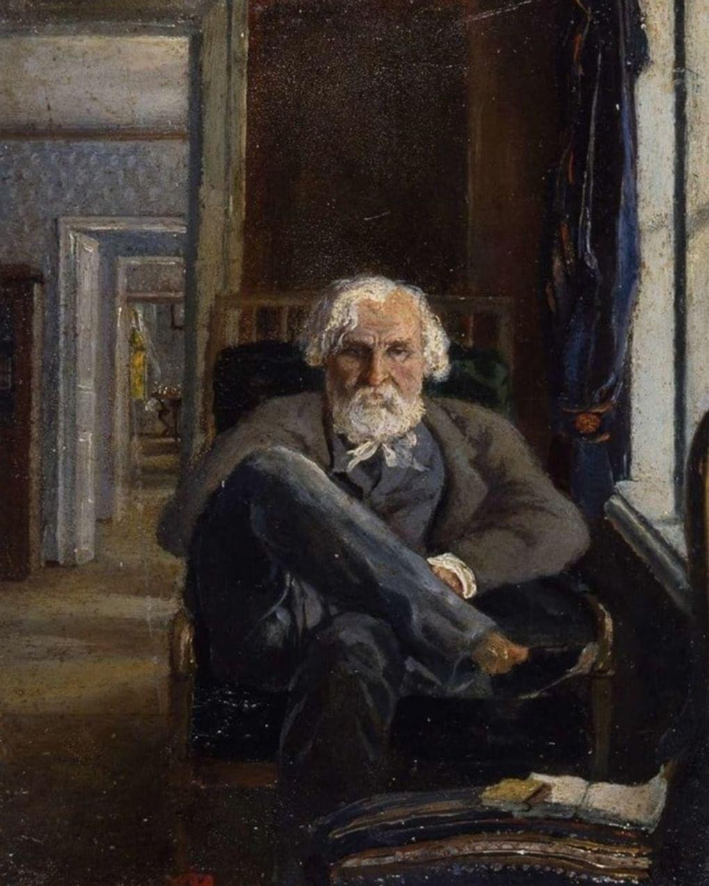 Яков Полонский. Портрет Ивана Тургенева (фрагмент). 1881. Рязанская областная универсальная научная библиотека им. Горького, Рязань