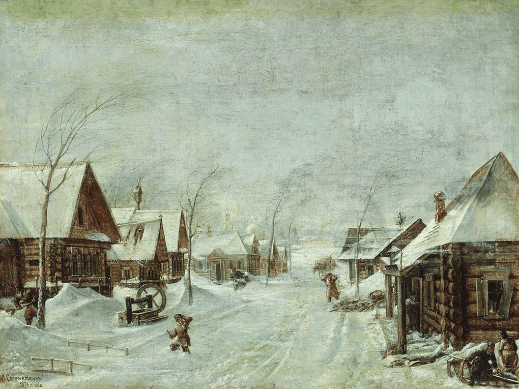 Леонид Соломаткин. Зима. Метель. 1876. Екатеринбургский музей изобразительных искусств, Екатеринбург