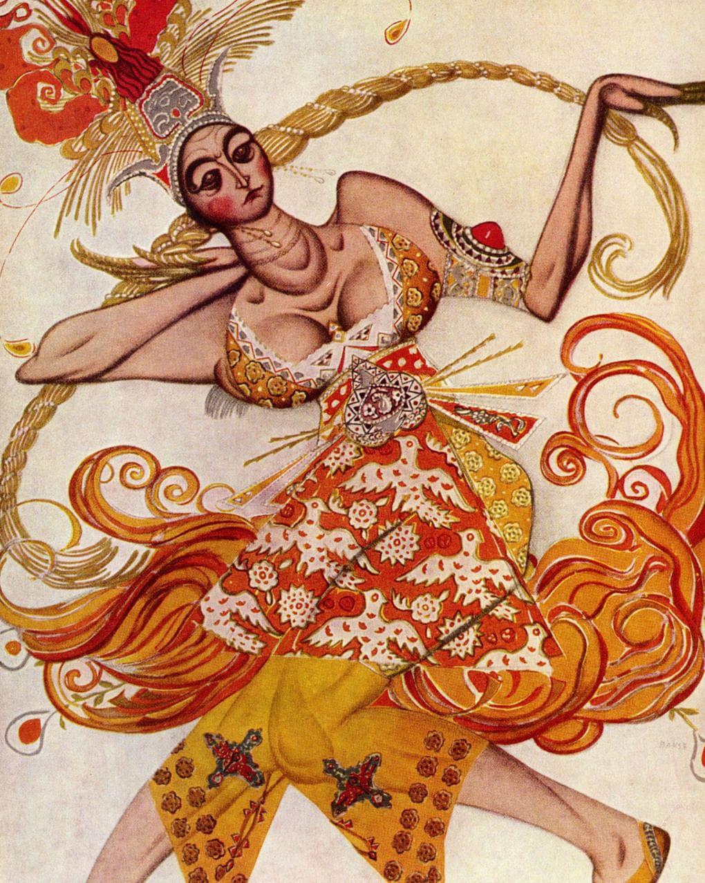 Леон Бакст. Танцовщица из балета «Жар-птица» (фрагмент). 1913. Нью-Йоркский музей современного искусства (МоМА), Нью-Йорк, США