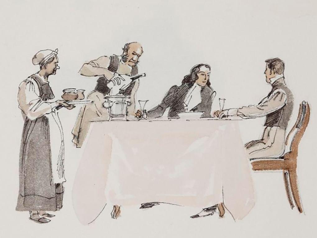 Анатолий Иткин. «Старушка очень полюбила совет разумный и благой...» Иллюстрация к роману Александра Пушкина «Евгений Онегин». 2009. Государственный музей А.С. Пушкина, Москва