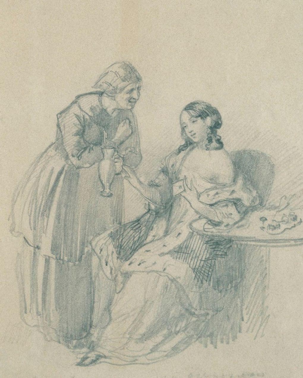 Павел Федотов. Иллюстрация к роману Александра Пушкина «Евгений Онегин» (фрагмент). 1840-е. Всероссийский музей А.С. Пушкина, Санкт-Петербург