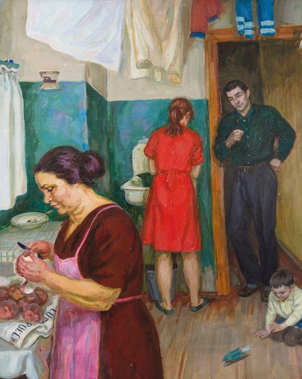 Эльза Хохловкина. После работы (фрагмент). 1965. Государственный музей истории российской литературы имени В.И. Даля (Государственный литературный музей), Москва