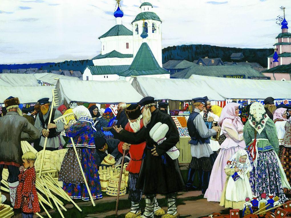 Борис Кустодиев. Ярмарка (фрагмент). 1910. Саратовский государственный художественный музей им. А.Н. Радищева, Саратов
