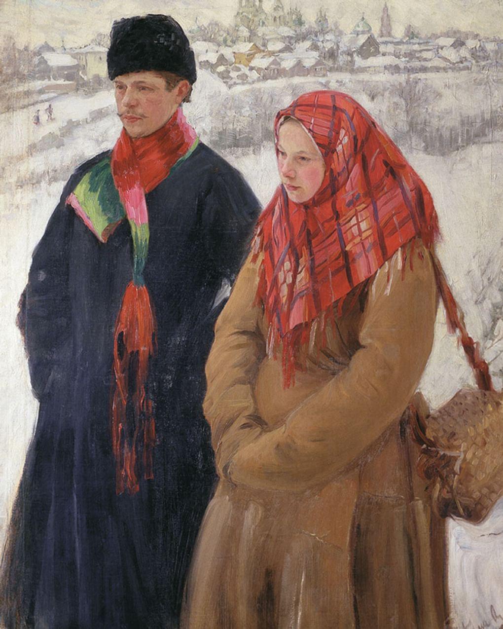 Иван Куликов. Возвращение из города (фрагмент). 1914. Муромский историко-художественный музей, Муром, Владимирская область