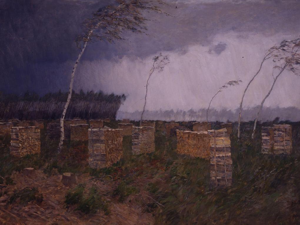 Исаак Левитан. Буря. Дождь (фрагмент). 1899. Саратовский государственный художественный музей им. А.Н. Радищева, Саратов