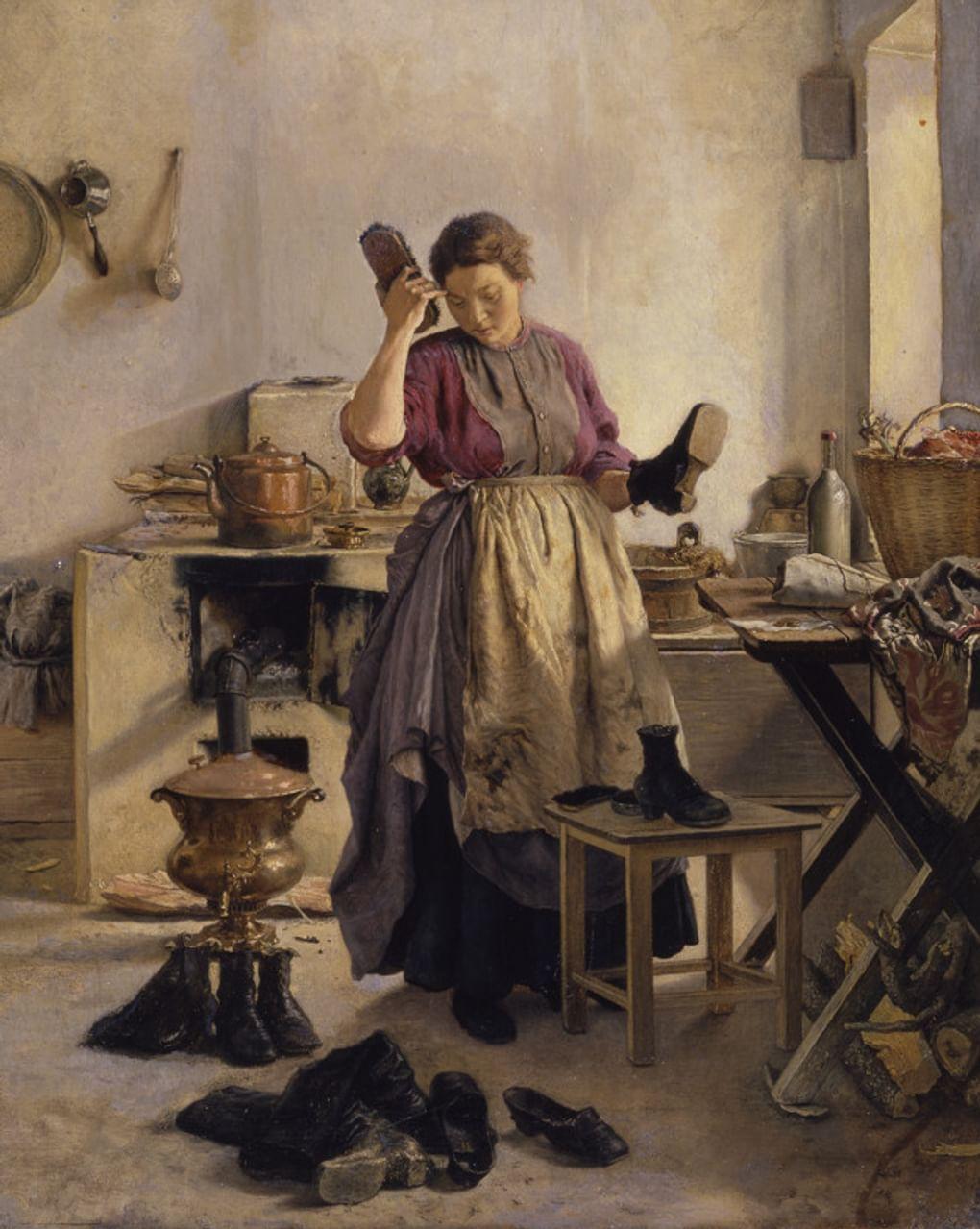 Андрей Попов. Утро на кухне (Кухарка). Вторая половина XIX (?). Государственное музейное объединение «Художественная культура Русского Севера», Архангельск