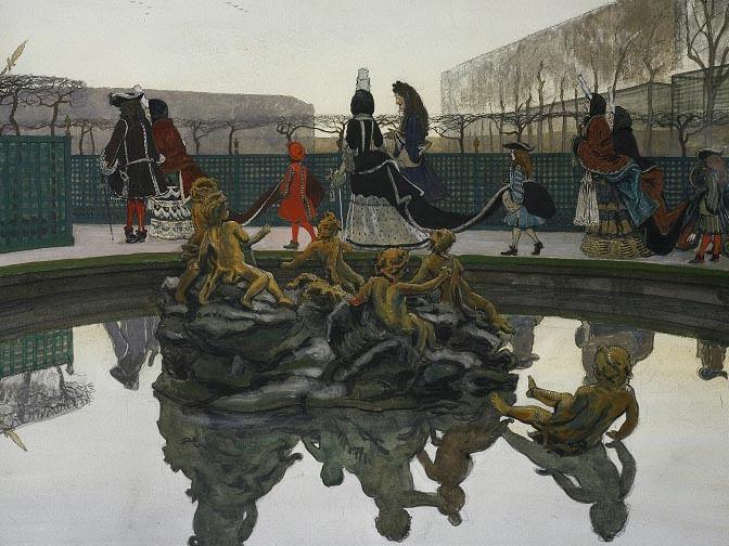 Александр Бенуа. Прогулка короля (фрагмент). 1906. Государственная Третьяковская галерея, Москва