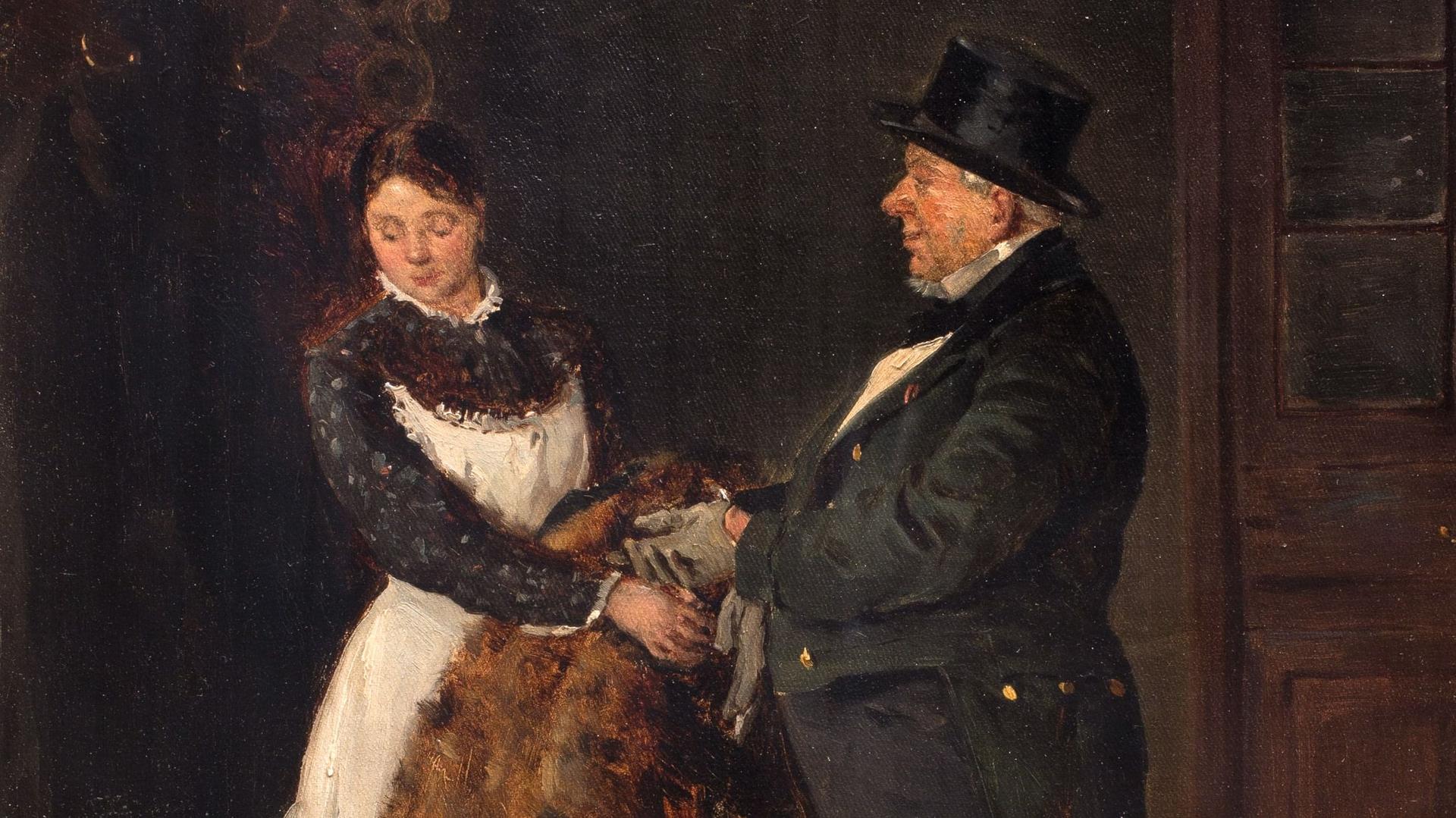 Владимир Маковский. В передней (фрагмент). 1885. Нижегородский государственный художественный музей, Нижний Новгород