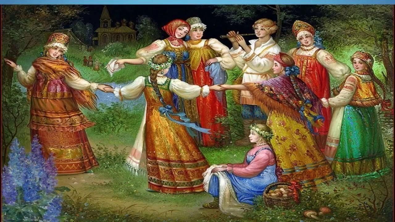 Картина с красными людьми хоровод